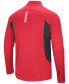 ფოტო #3 პროდუქტის Men's Heathered Red, Black Wisconsin Badgers Audible Windshirt Quarter-Zip Pullover Jacket