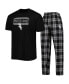Men's Black and Gray Chicago White Sox Badge T-shirt and Pants Sleep Set