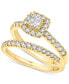 Фото #1 товара Обручальное кольцо Macy's Diamond Princess Halo 1ct. 14k White/Yellow Gold.