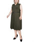 Plus Size Sleeveless Belted A-Line Dress