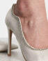 Фото #2 товара Be Mine Aditi embellished heeled shoes in ivory satin