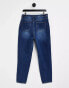 Фото #3 товара Missguided Riot mom jeans in dark blue