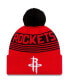 ფოტო #1 პროდუქტის Men's Red Houston Rockets Proof Cuffed Knit Hat with Pom