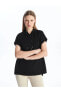 Фото #1 товара LCWAIKIKI Classic Kapüşonlu Düz Kısa Kollu Oversize Kadın Tişört