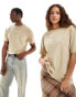 Calvin Klein Jeans unisex monologo oversized t-shirt in washed sand