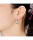 ფოტო #2 პროდუქტის Sterling Silver Clear Cubic Zirconia Short Triangle Drop Earrings