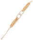 Gold-Tone Pavé Link Multi-Chain Flex Bracelet