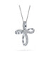Фото #1 товара Bling Jewelry ribbon Twist Open Religious Infinity Cross Pendant Necklace For Women Teens Pave CZ Cubic Zirconia .925 Sterling Silver 1.25 Inch
