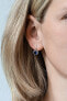 Silver earrings with blue crystals AGUC1156