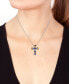 Фото #2 товара EFFY Collection eFFY® Multi-Gemstone Cross 18" Pendant Necklace (9-3/4 ct. t.w.) in Sterling Silver
