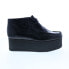 Clarks Wallabee ELVTD 26160832 Womens Black Leather Wedges Heels Shoes 6.5
