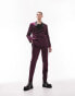 Фото #1 товара Topman tapered velvet suit trousers in purple