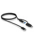 ICY BOX IB-CB034 - 1 m - USB C - USB A - USB 3.2 Gen 2 (3.1 Gen 2) - 10000 Mbit/s - Black