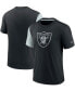 Фото #1 товара Men's Black and Silver Las Vegas Raiders Pop Performance T-shirt