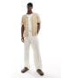 Jack & Jones button through texture knitted polo in beige ROGGENFELDER, M - Chest 100cm - фото #4