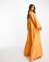 Daska tiered puff balloon sleeve maxi dress in orange