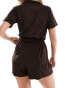 Brave Soul towelling playsuit in brown