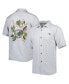 Men's Gray New England Patriots Coconut Point Frondly Fan Camp IslandZone Button-Up Shirt