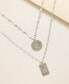 ფოტო #2 პროდუქტის Medallions of Mine Layered Rhodium Plated Coin Women's Necklace Set