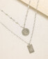 Фото #2 товара ETTIKA medallions of Mine Layered Rhodium Plated Coin Women's Necklace Set