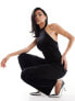 Фото #5 товара NA-KD velvet jumpsuit in black