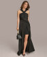 ფოტო #7 პროდუქტის Donna Karen Women's Halterneck Twist-Front Open Gown