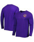 ფოტო #4 პროდუქტის Men's Heathered Purple Phoenix Suns Left Chest Henley Raglan Long Sleeve T-shirt