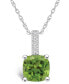 ფოტო #1 პროდუქტის Peridot (2-3/8 Ct. T.W.) and Diamond Accent Pendant Necklace in 14K White Gold