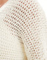 Фото #2 товара 4th & Reckless v neck lightweight open knit jumper in cream