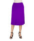 ფოტო #2 პროდუქტის A Line Elastic Waist Knee Length Skirt