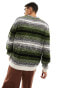 Фото #6 товара ASOS DESIGN knitted oversized jumper in green ombre stripe