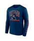 Фото #1 товара Men's Navy Houston Texans Helmet Platform Long Sleeve T-shirt