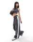 New Look cropped acid racer vest in dark grey