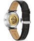 Men's Classic Frank Sinatra Rat Pack Automatic Black Leather Strap Watch 40mm