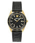 Фото #1 товара Часы Versace Swiss Black Leather Strap Watch