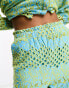 Фото #6 товара Y.A.S broderie wide leg trouser co-ord in blue and yellow