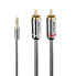 Фото #6 товара Lindy 2M PHONO AUDIO CABLE - CROMO LINE - 3.5mm - Male - 2 x RCA - Male - 2 m - Anthracite