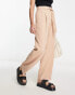 Фото #8 товара Miss Selfridge d-ring belt baggy trouser in tan