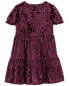 Toddler Velour Puff Sleeve Dress 3T