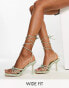 Фото #1 товара Public Desire Wide Fit Keri strappy mid heeled sandals in mint green