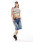 Superdry vintage stripe crop t-shirt in yellow