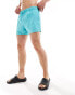 ASOS DESIGN swim short in short length in turquoise Голубой, M - W34 - фото #4