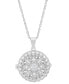 Фото #1 товара Macy's cubic Zirconia Round Locket Pendant Necklace in Sterling Silver