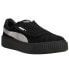 Фото #2 товара Puma Strap Satin Ep Logo Platform Slip On Womens Black Sneakers Casual Shoes 36