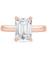 Фото #6 товара Certified Lab Grown Emerald-Cut Solitaire Engagement Ring (3 ct. t.w.) in 14k Gold