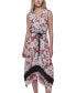 Women's Floral Crinkle-Chiffon Midi Dress