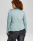 Фото #2 товара Trendy Plus Size Mock-Neck Long-Sleeve Top