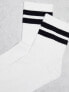 ASOS DESIGN 3 pack terry ankle socks in white with stripes