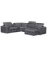 Фото #4 товара CLOSEOUT! Haigan 5-Pc. Leather Chaise Sectional Sofa with 1 Power Recliner, Created for Macy's