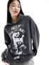Фото #1 товара ASOS DESIGN oversized hoodie with indie band graphic in black